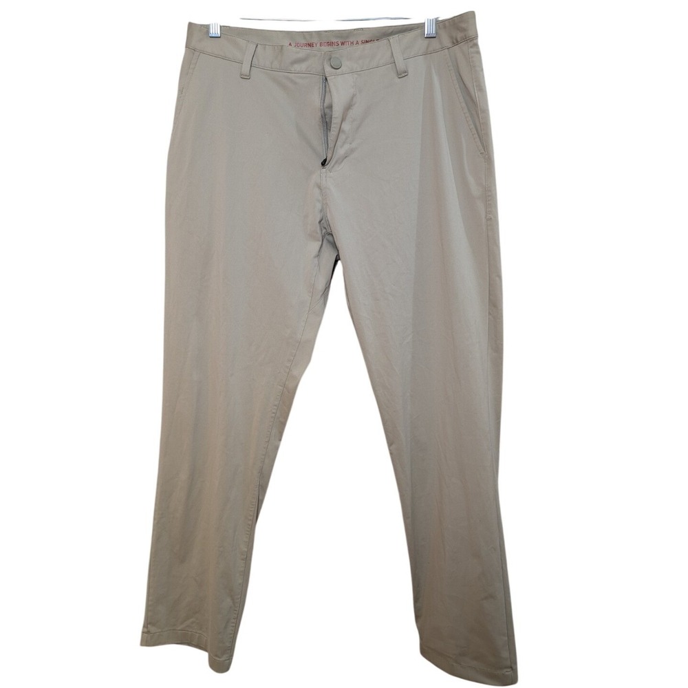 Rhone Pants Commuter Slim Men's Trousers 33x28 Khaki Office Performance Comfort